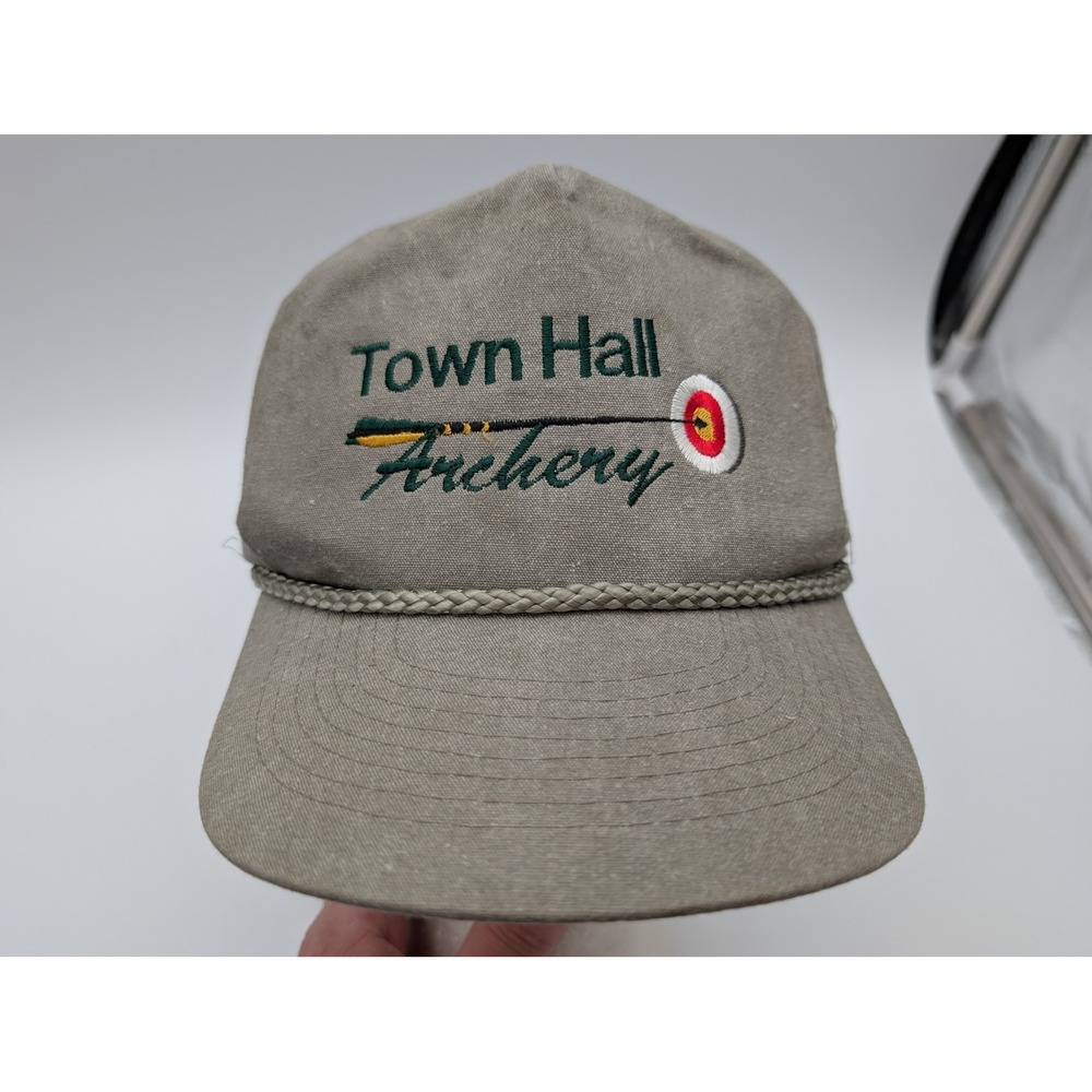 Vintage Cobra Caps Town Hall Archery Snapback Hat Olive Green Rope Trucker Cap